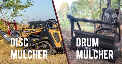 mustang skid steer mulcher|disc vs drum mulcher attachment.